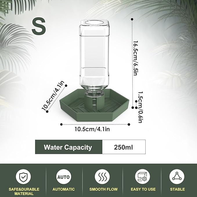 Reptile Water Dispenser-Bearded Dragon Water Bowl - Small Water Dish for Tortoise - Bowls for Reptiles & Amphibians (S)