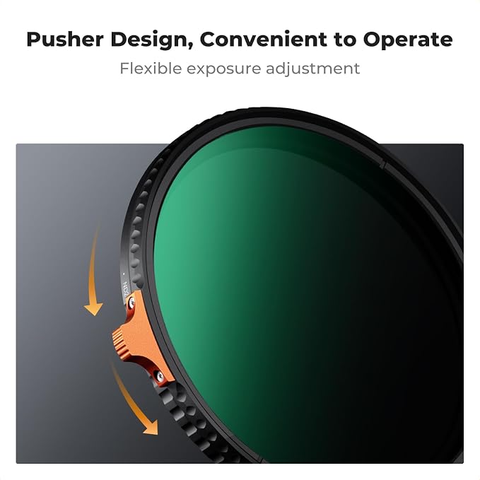 K&F CONCEPT 58mm Ultra-Low Reflectivity Putter Variable ND Filter ND2-ND400 28