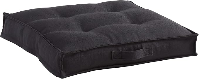 South Pine Porch Mila Square Tufted Pillow Style Dog Bed, Black, Large (40" x 40")