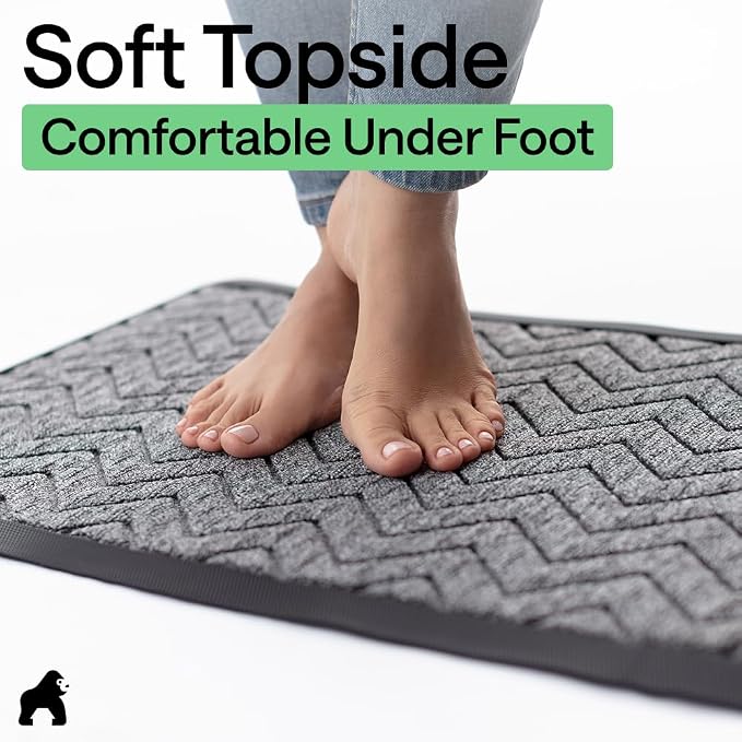 GORILLA GRIP 100% Waterproof All-Season WeatherMAX Doormat 35x23, US Designed