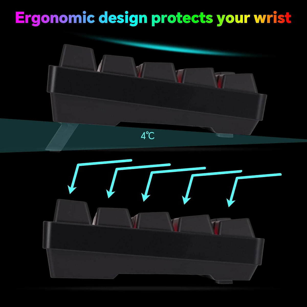 CHONCHOW 60% Wireless Gaming Keyboard and Mouse Combo,LED Backlit
