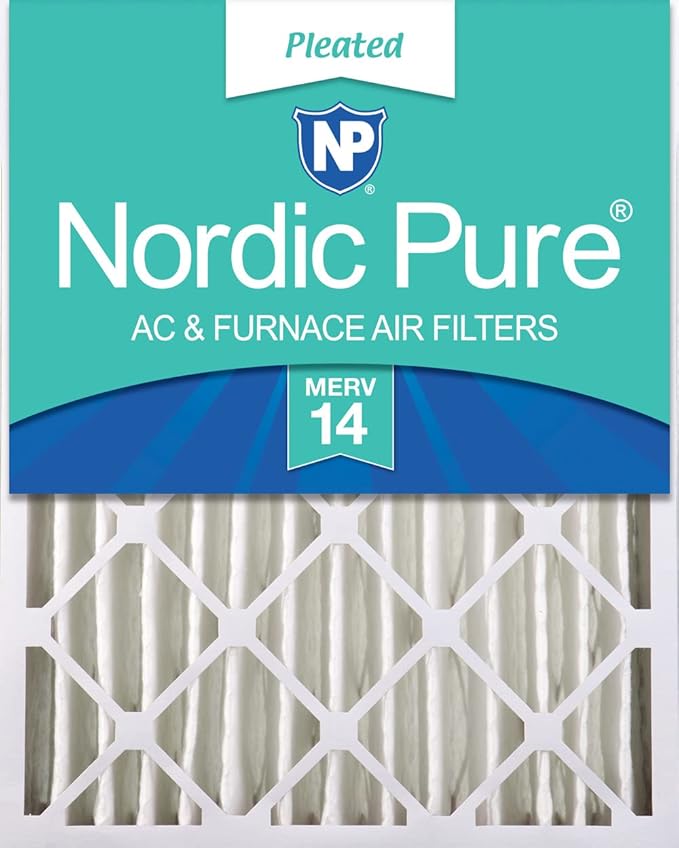 Nordic Pure 20x20x4 Pleated MERV 14 Air Filter 1 Pack