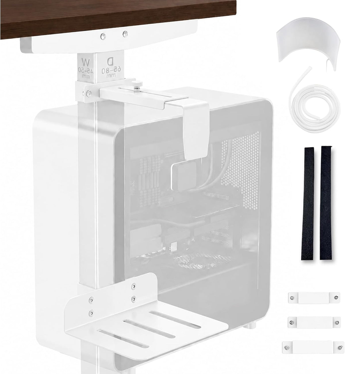 Adjustable No Drill Under Desk PC Mount, 50lb Capacity