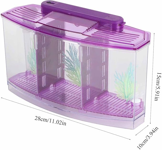 Yctze LED Acrylic Aquarium Breeding Box and Kit - Ideal for Betta Fish, Dual and Mini Aquarium Environment