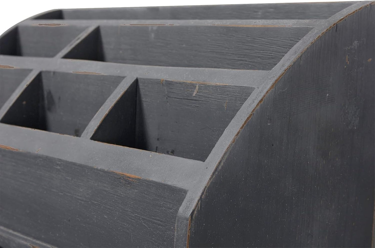 Farmhouse Gray Black Mail Organizer Countertop with Drawers