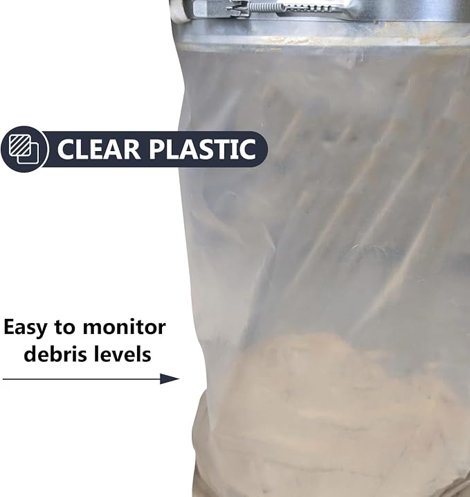 Clear Plastic Dust Collector Replacement Bag Fit 20-Inch Diameter Filter Drums