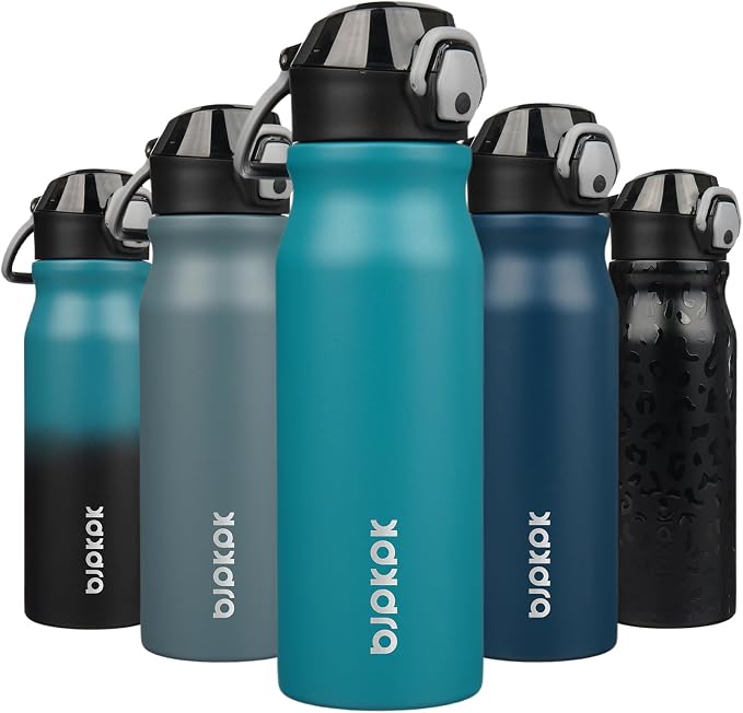 BJPKPK 25 oz Insulated Water Bottle, Stainless Steel Flask | Leak Proof Locking