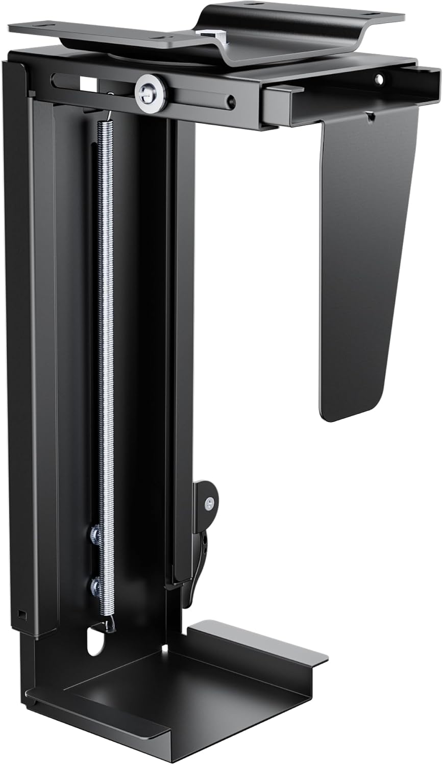 PEGZONE Under Desk PC Mount Adjustable 3.5-8" Computer Tower Holder