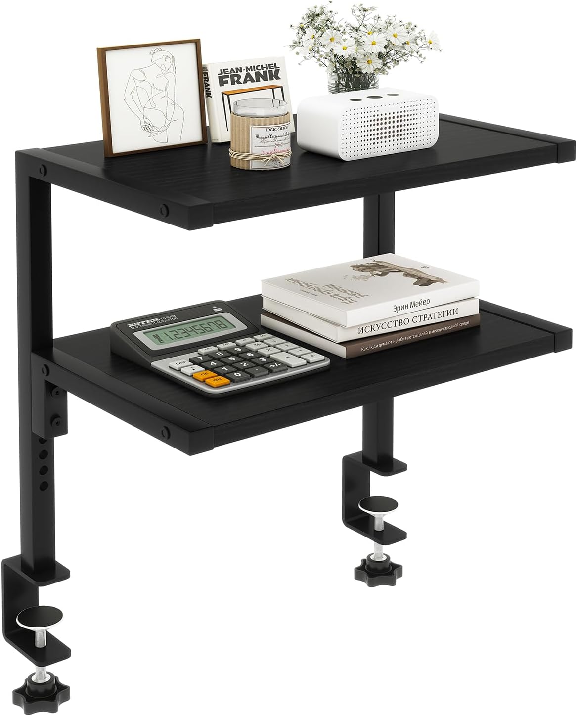 IBUYKE Clamp on Desk Organizer Shelf,Desk Extender Shelves UTMZ007B