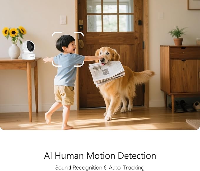 VSTARCAM 2K Indoor Security Camera, 3MP Pet Camera with Phone App, 360° Pan/Tilt Dog Camera for Home Security, AI Human Detection, Color Night Vision, 2-Way Audio, Support 256GB SD Card, 2.4G WiFi