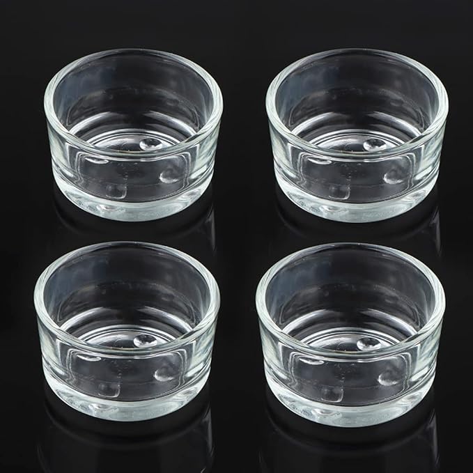 4 Pcs Glass Reptile Feeding Bowl Food Water Dish Feeder Cup for Lizard Spider Corn Snake Centipede Scorpion Crickets Small Reptile