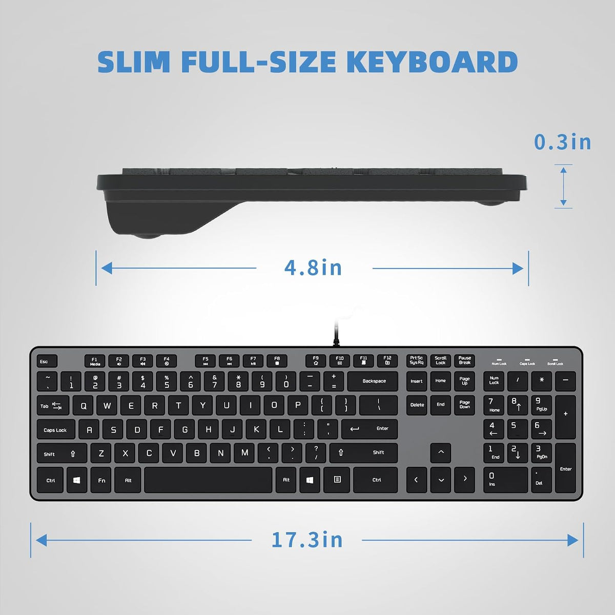 USB Wired Keyboard for Window,Comfortable Quiet Chocolate Keys, Durable Ultra-Slim Wired Computer Keyboard(QWERTY) for PC, Windows 11/10/8/7/XP/Vista KB1430