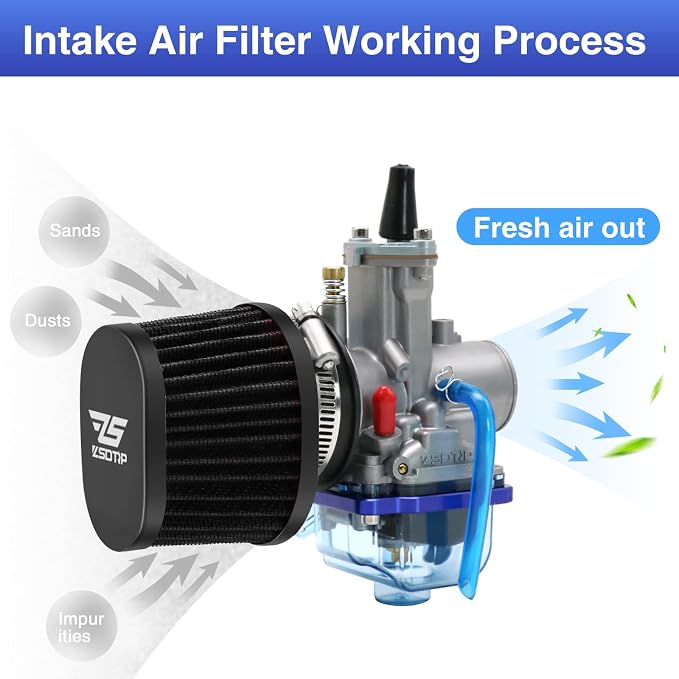 2PCS Motorcycle Air Filter Universal 38MM Replacement Engine Filter High