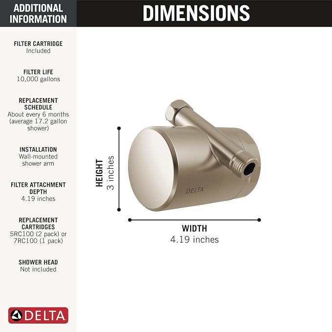 Delta Faucet Clarifi Standard Shower Filter Attachment