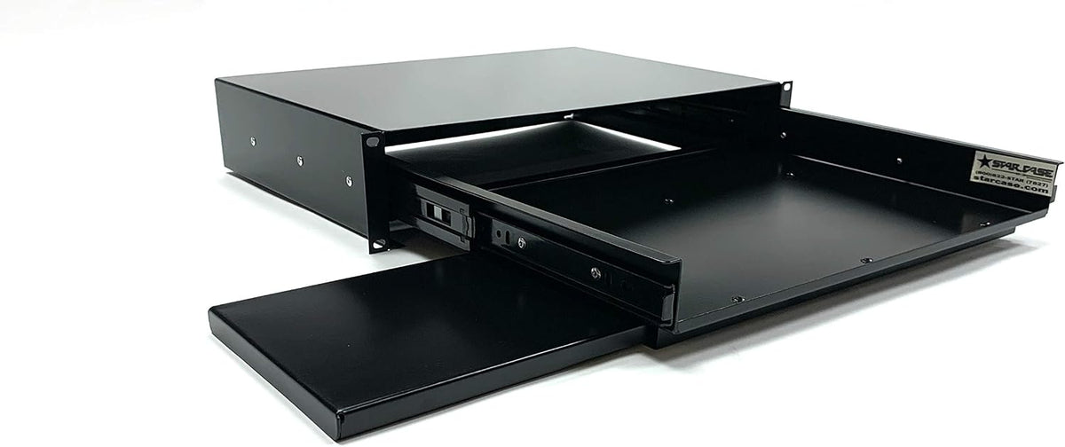 Star Case 2U Keyboard Drawer with Left or Right Side Mouse Tray