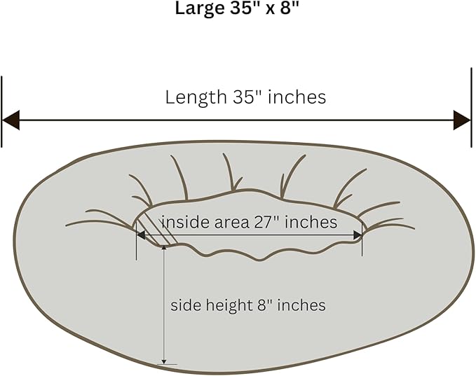 Organic Cotton Canvas Dog Bed: Removable Cover, Natural Fill - Made in USA (Natural, Large 35" x 8" inches)