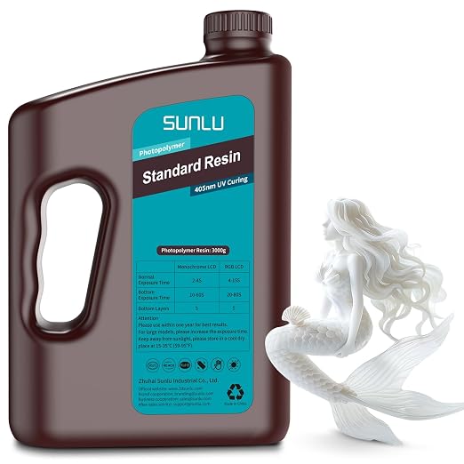 SUNLU 3D Printer Resin 3kg, Fast Curing Standard 3D Resin