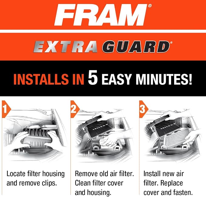 FRAM Extra Guard Rigid Panel Engine Air Filter Replacement, Easy Install