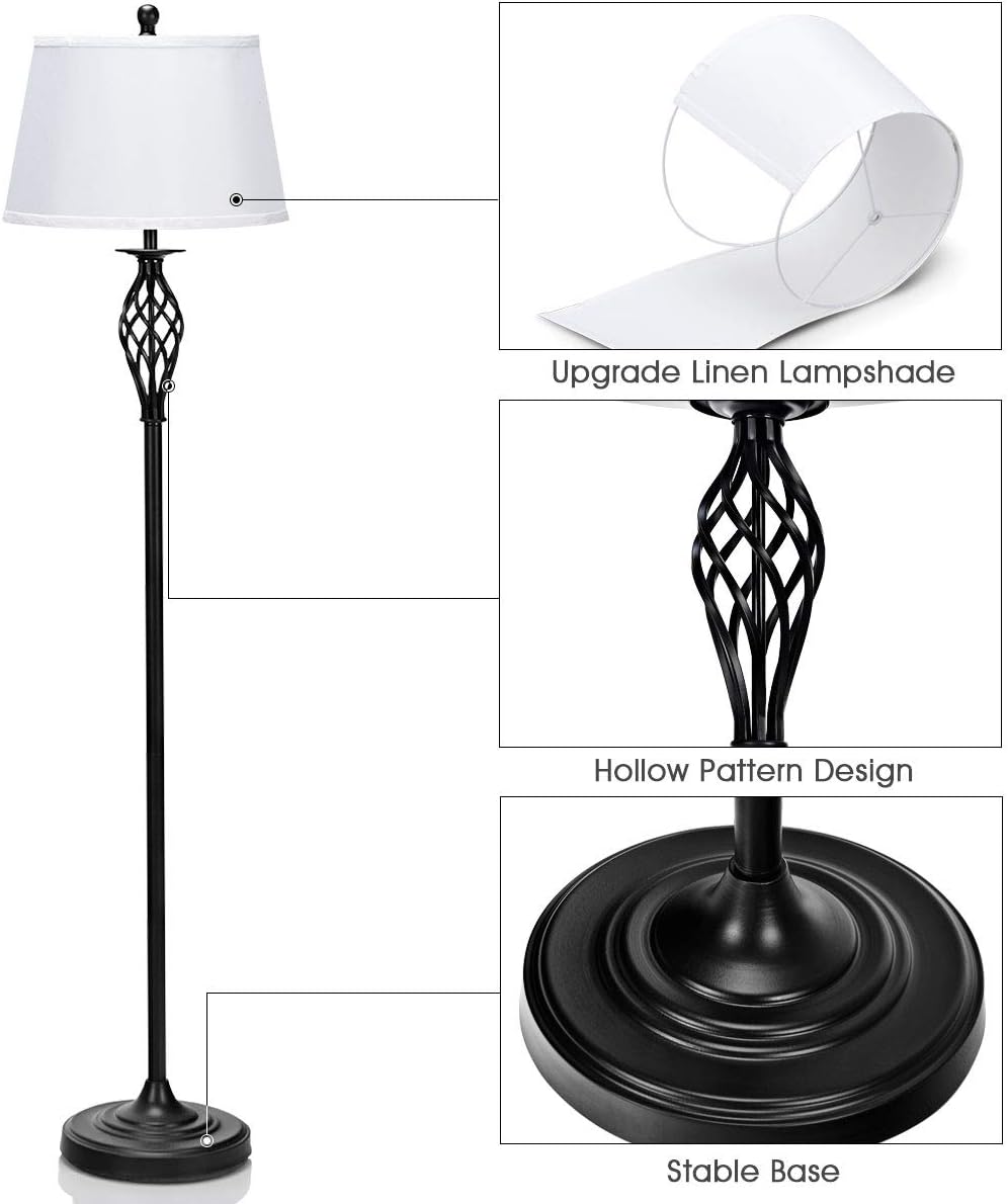 Tangkula Modern 3-Piece Lamp Set, Antique Bronze