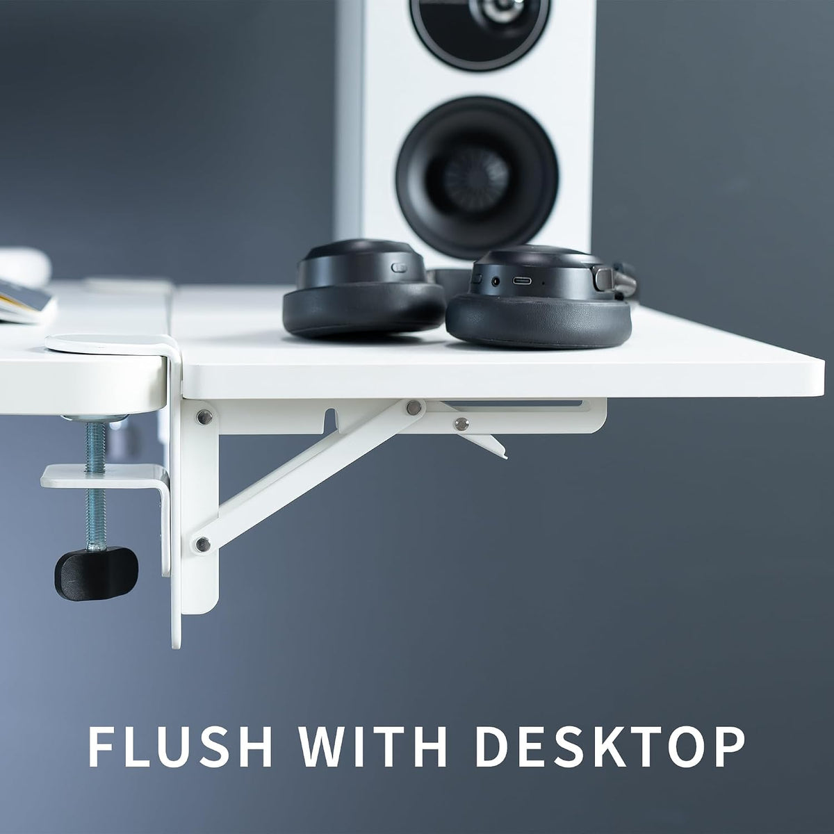 VIVO White Clamp-on 24 x 12 in Desk Extender, DESK-EXT24W