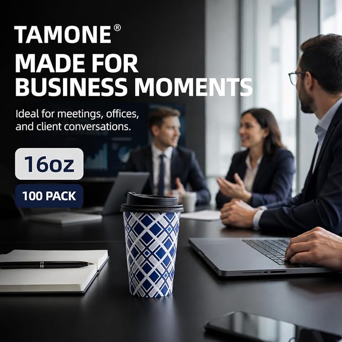 Tamone 100 PACK 16OZ Disposable Coffee Cups