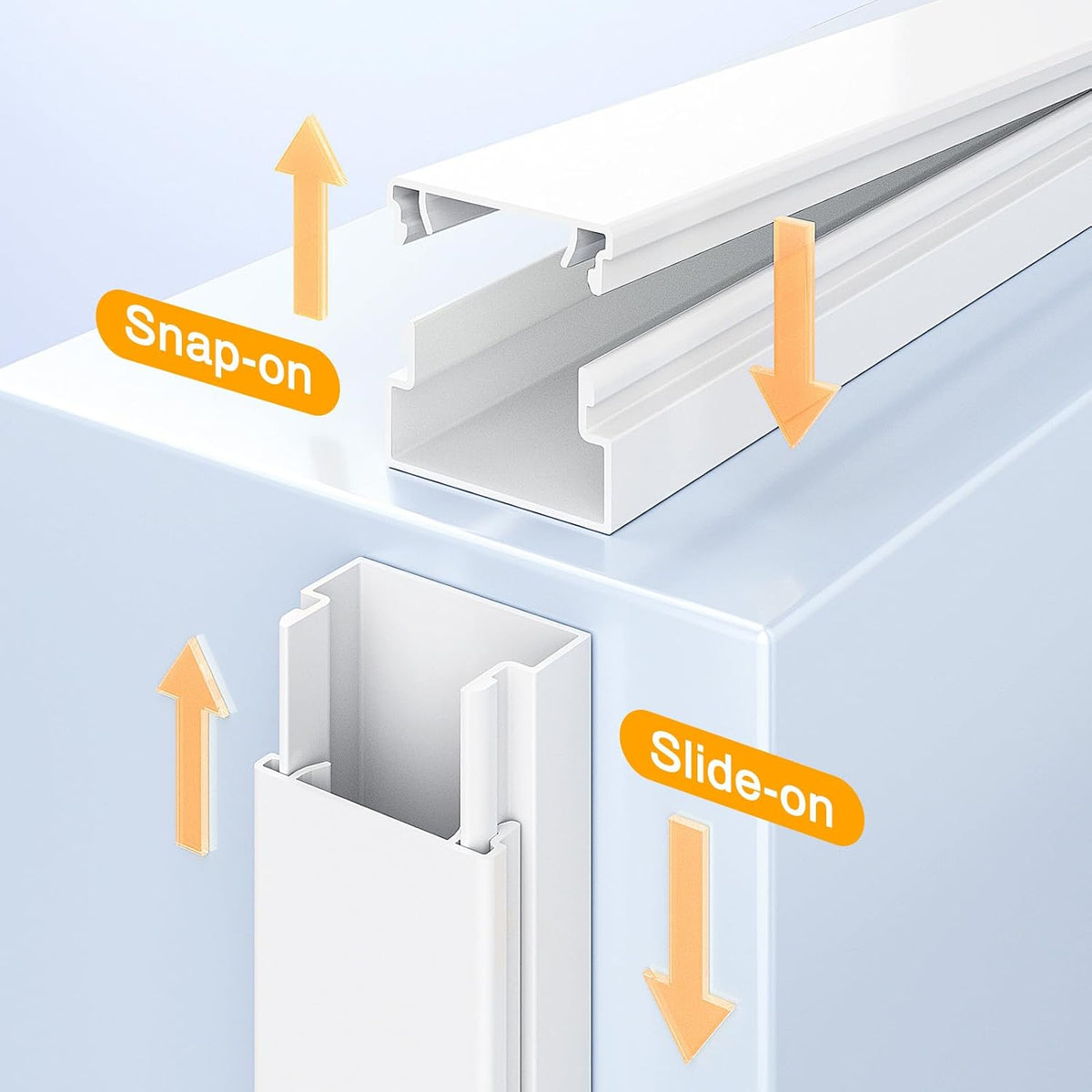 Delamu Cord Hider, 315in Wire Covers for 2-3 Cords on Wall, Premium Cable Hider Cord Covers for Wires on Wall, Cable Management Wire Hiders for TV, Cable Raceway Kit, L15.7 x W0.95 x H0.55 in, White