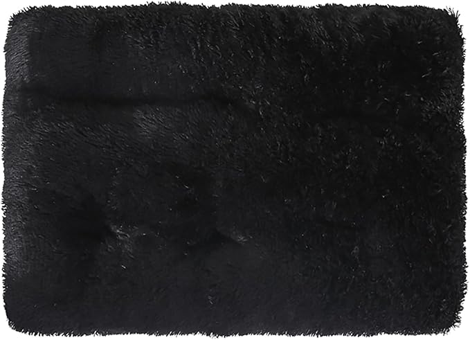 Dog Crate Mat, Dog Bed for Large Dogs, Comfy Fluffy Kennel Pad Anti-Slip for Dog beds & Furniture, Quilted Dog Bed for Pets for Medium/Small Dogs Cats (Color : Black, Size : 43x29)