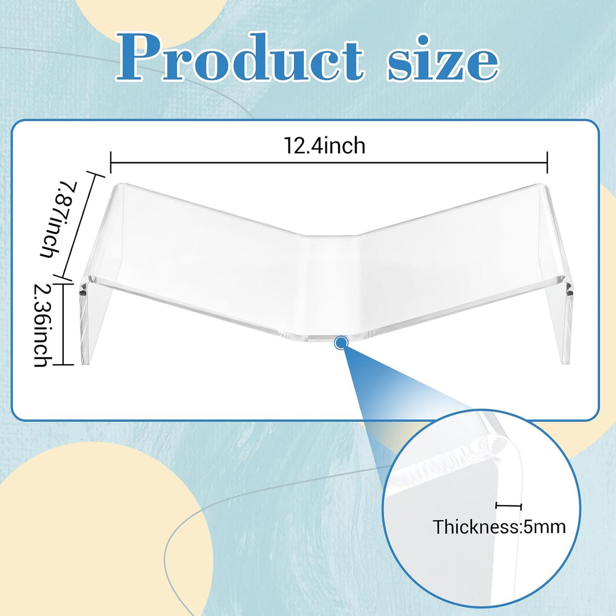 Sintuff Large Acrylic Open Book Display Stand 12.4" W X 7.87" d X 2.36" H, Open Bookstand Holder for Display and Reading Cookbooks, Art Books, Bibles, Magazines