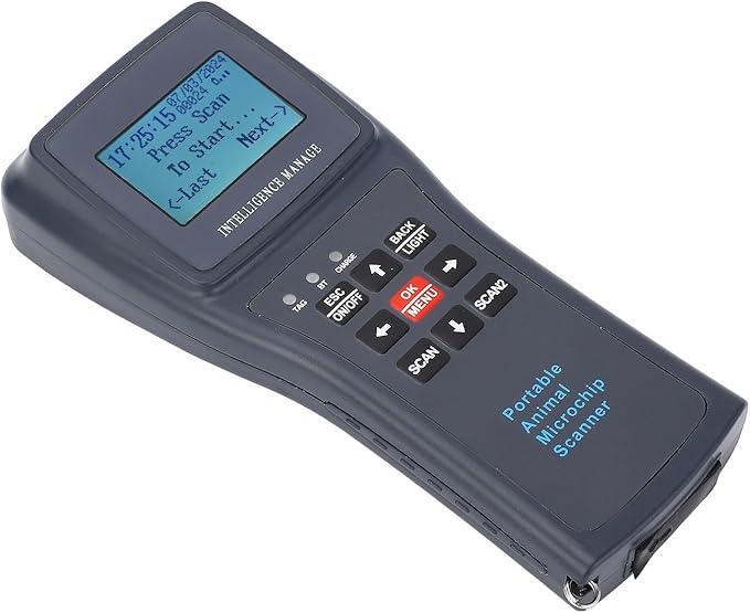 Sonew Pet Microchip Scanner Handheld ID Reader with Capability, Automatic Data Storage & USB Connectivity (HDX+FDXB)