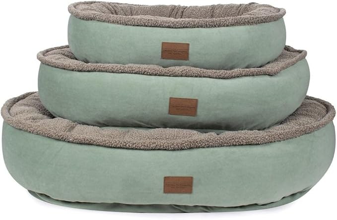 CAROLINA PET COMPANY Microfiber & Tipped Berber Comfy Cup Dog Bed - Tan, M