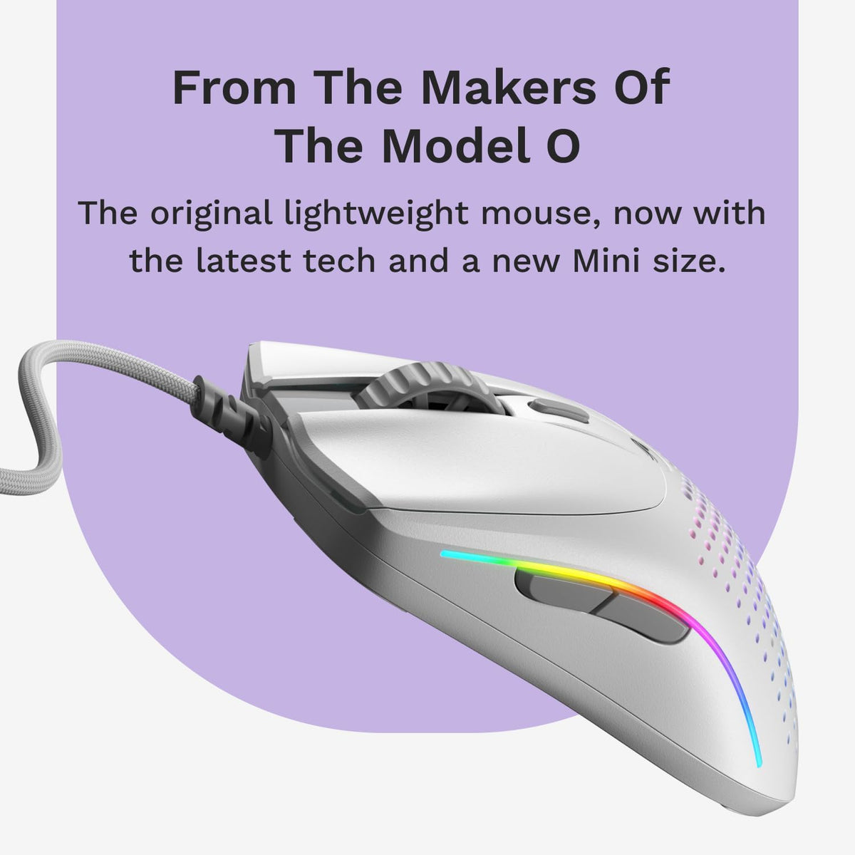 GLORIOUS Model O 2 Mini Wired Gaming Mouse: Superlight 49g, 26K Optical Sensor, Motion Sync, 80M Clicks, 6 Programmable Buttons, Mouse for Small Hands, FPS, MMO, MOBA, Battle Royal Mouse, White