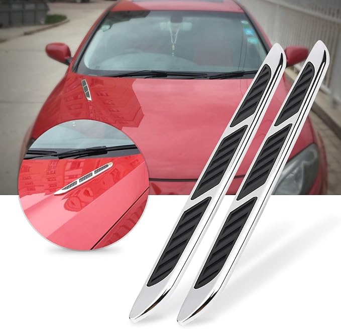 1 Pair Car Hood Vent Air Intake Grille, Car Exterior Hood Side Door Air Flow