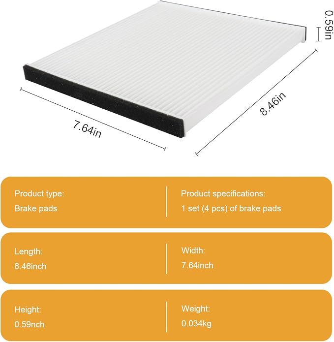 Cabin Air Filter 88568-52010 Compatible