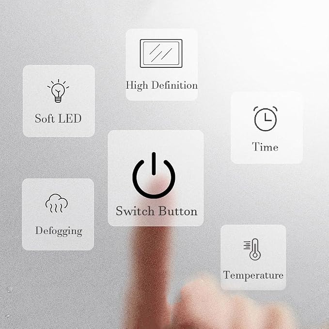 LTSRLL Frameless Illuminated LED Bathroom Wall Mirror