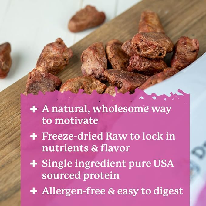 Dr. Harvey's Freeze-Dried Chicken Hearts - Training Dog Treats, Single Ingredient, All-Natural USA Sourced Protein, Allergen-Free - 7 Ounces (Pack of 1)