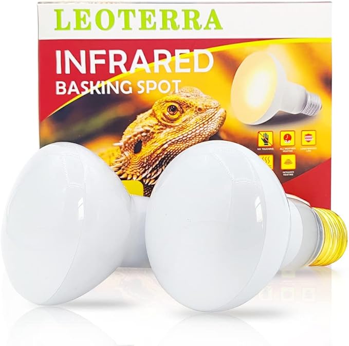 Leoterra Reptile Heat Lamp Bulb 50W 2-Pack, UVA Basking Bulb for Bearded Dragon, Tortoise, Gecko & Chameleon, E26 Base Reptile Heating Lamp for Terrarium, Long-Lasting, Applicable Thermostats 120V
