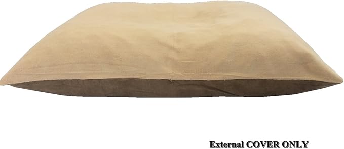 Removable Zippered Heavy Duty Durable Cover Case for Medium to Large Dogs - External Cover Only (Beige Fleece, 48"x29")