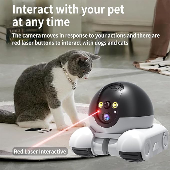 Pet Cameras Indoor with Phone App, 1080p Dual Lens, P 360°/T 90° Rotation Monitoring, 2-Way Talk, Night Vision, Motion Detection, Video Recording (WiFi, 64GB)