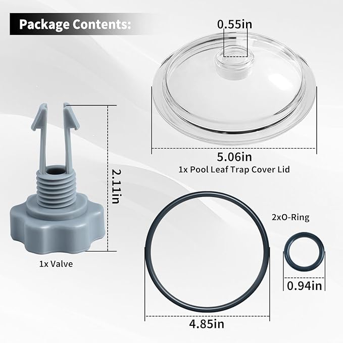 SF80110-1 Leaf Trap Cover Lid, Pool Leaf Trap Cover Lid, O-Ring & Valve