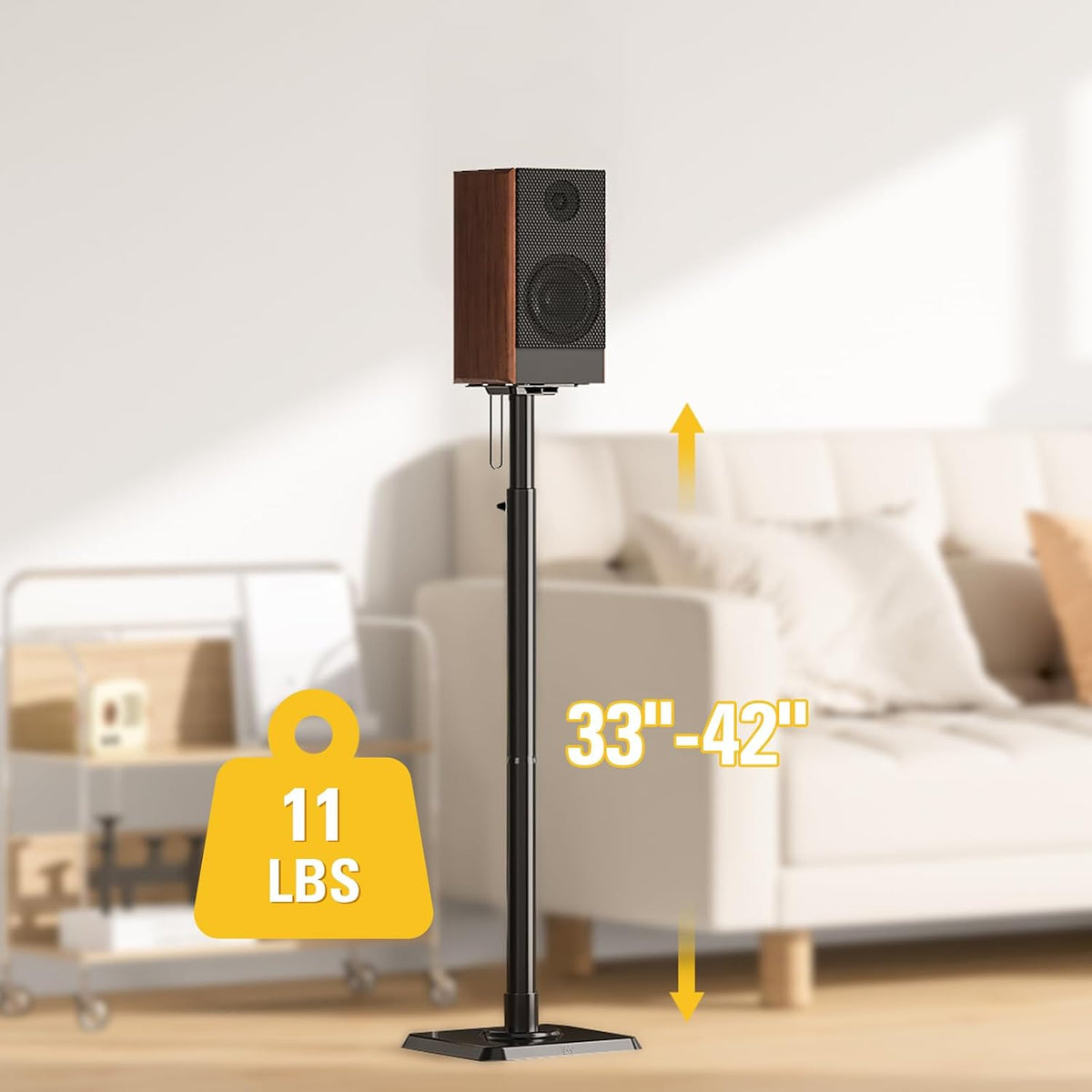 Mounting Dream Height Adjustable Speaker Stands for Bookshelf Speakers