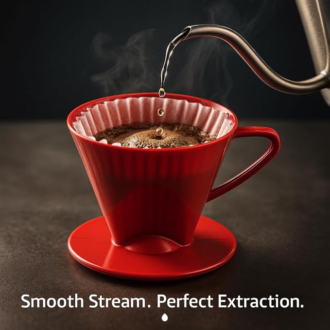 Fino Pour-Over Coffee Brewing Filter Cone, Number 2-Size, Brews 2 to 6-Cups