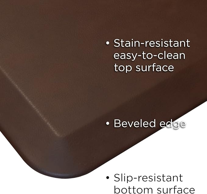 GelPro Anti-Fatigue Designer Comfort Kitchen Floor Mat, Leather Grain Truffle