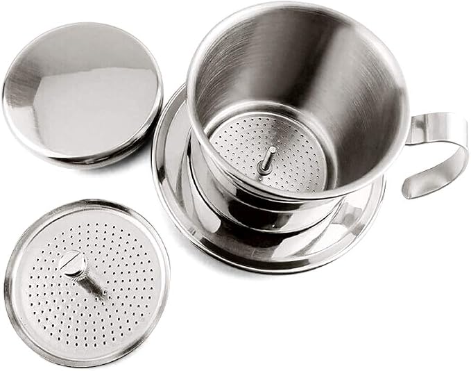 TOPINCN Vietnamese Coffee Drip Filter, Stainless Steel Pour Over Coffee Maker