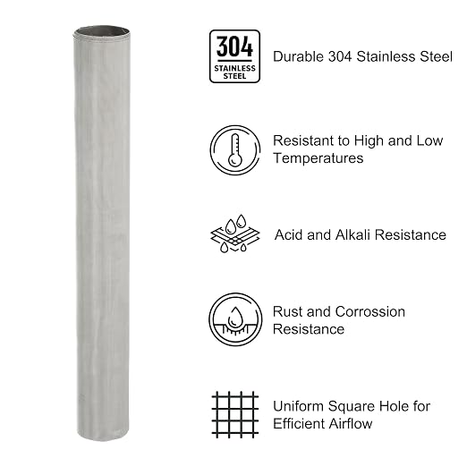 PATIKIL 40" L x 16" W Woven Wire Mesh, 300 Mesh 304 Stainless Steel Air Vent