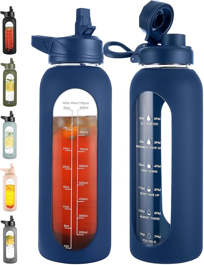 CIVAGO 40 oz Glass Water Bottle