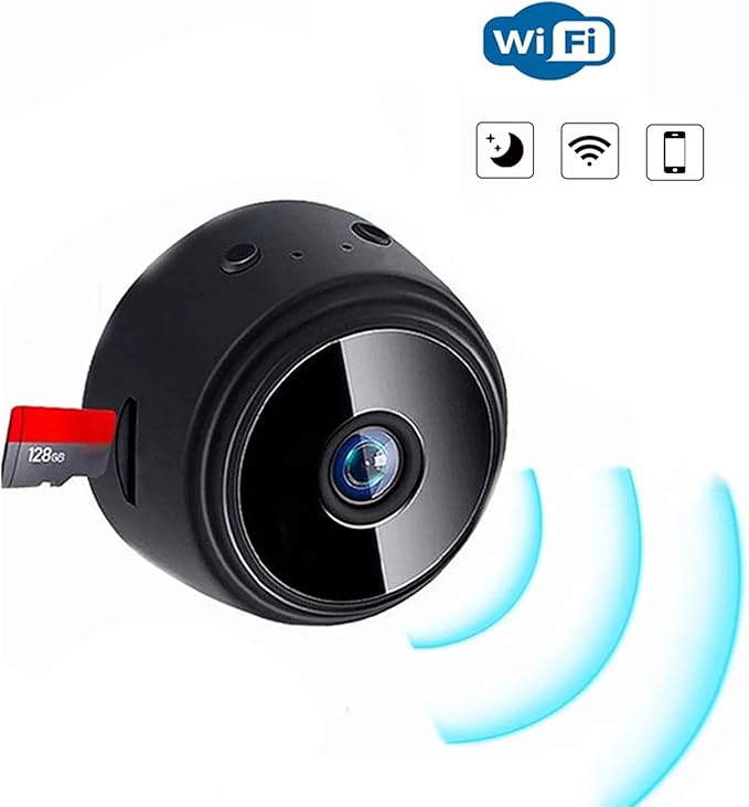 ciciglow A9 Camera Indoor, 1080P Magnetic Pet Dog Camera Baby Camera Mini Camera Security Camera (Black)