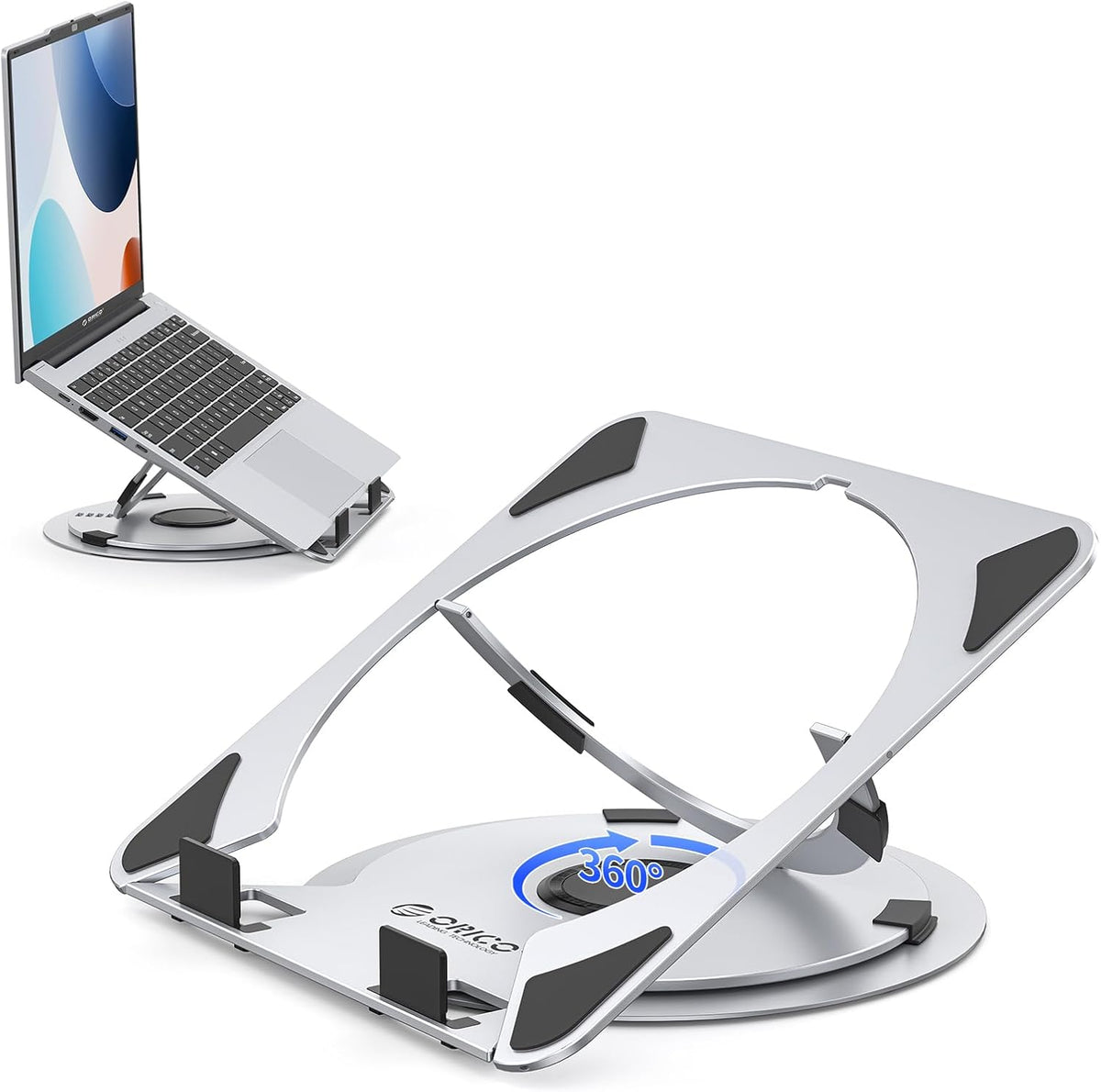ORICO Aluminum Laptop Stand for Desk, 360° Rotating Laptop Riser