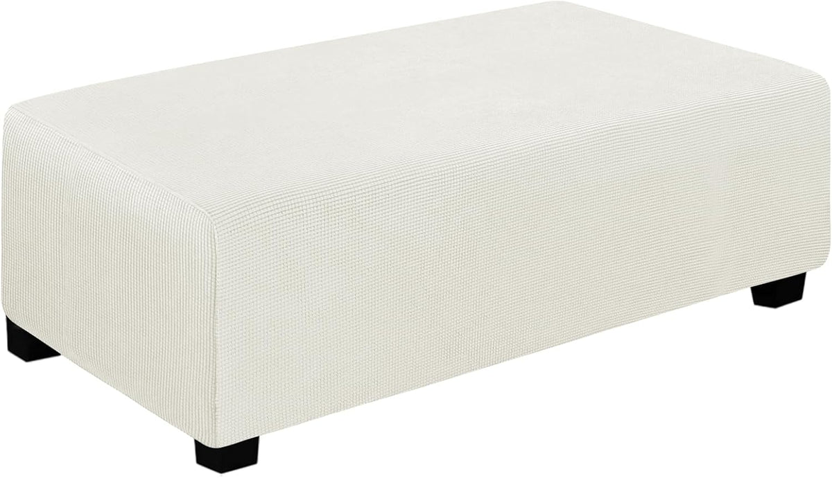 Easy-Going Stretch XX-Large Rectangle Ottoman Cover Cream
