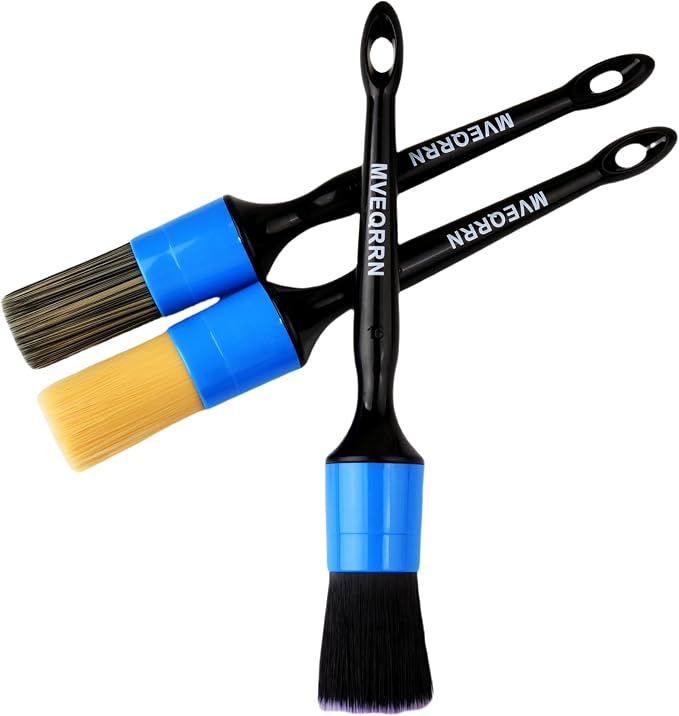 3pcs Car Detailing Brush Set-1pcs Boars Hair Car Detailing Brushes, Leather