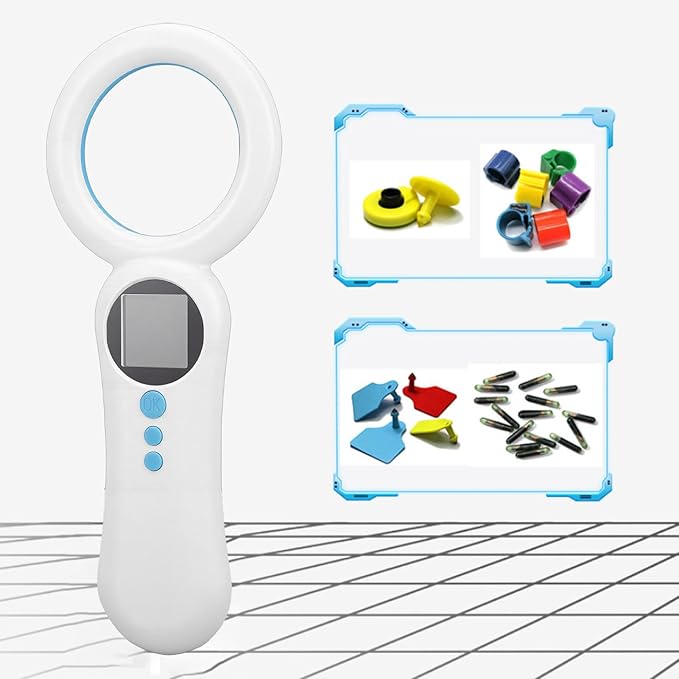 Pet Microchip Scanner, Rechargeable Pet Microchip Reader Scanner, 500 Records Data Storage Upload to PC Support for FDX - B Chips 134.2kHz 125kHz